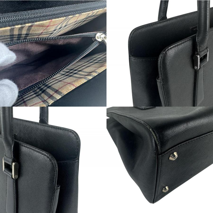 BURBERRY バーバリー ハンドバッグ レザー ブラック 美品) Burberry(バーバリー)ハンドバッグ レザー チェック｜Yahoo
