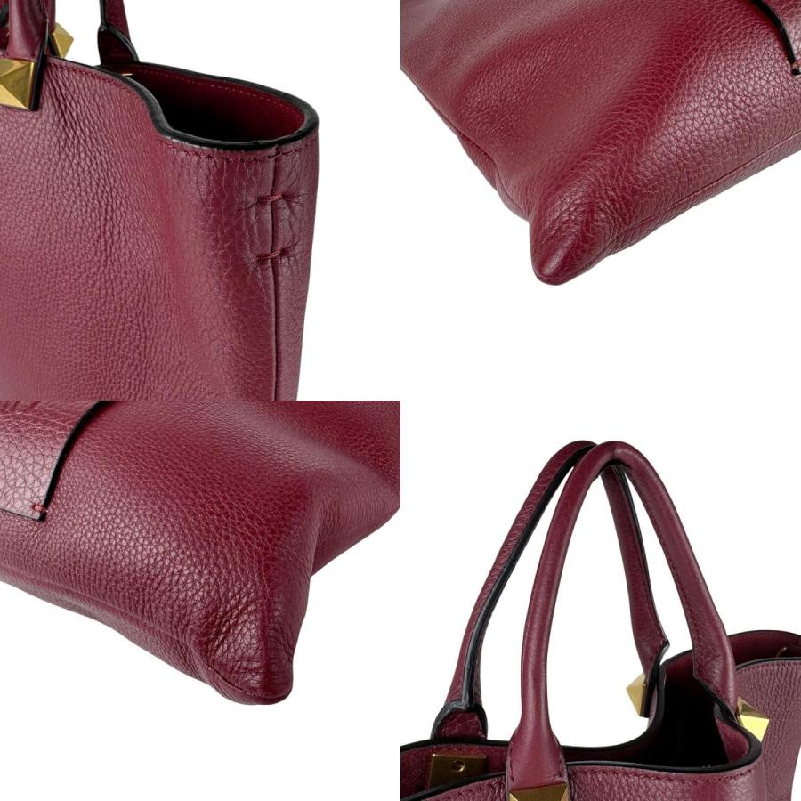 Valentino Garavani ヴァレンティノ ガラヴァーニ ハンドバッグ ショルダーバッグ ボルドー 14070 ユニセックス【中古】 z6756 ヴァレンティノ ガラヴァーニ Valentino Garavani ハンドバッグ