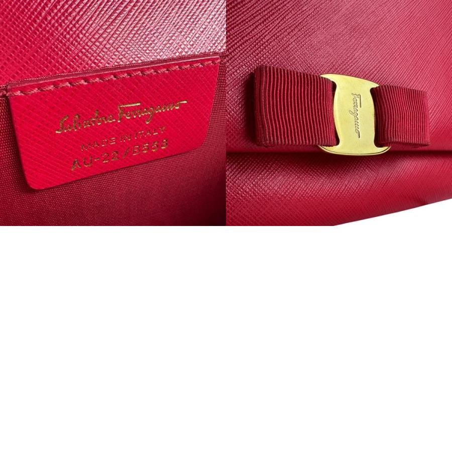 Salvatore Ferragamo サルヴァトーレフェラガモ ヴァラリボン 斜め掛けショルダーバッグ レッド/ゴールド 14060 レディース【中古】 z6882 サルヴァトーレフェラガモ Salvatore Ferragamo 斜め掛けショルダー
