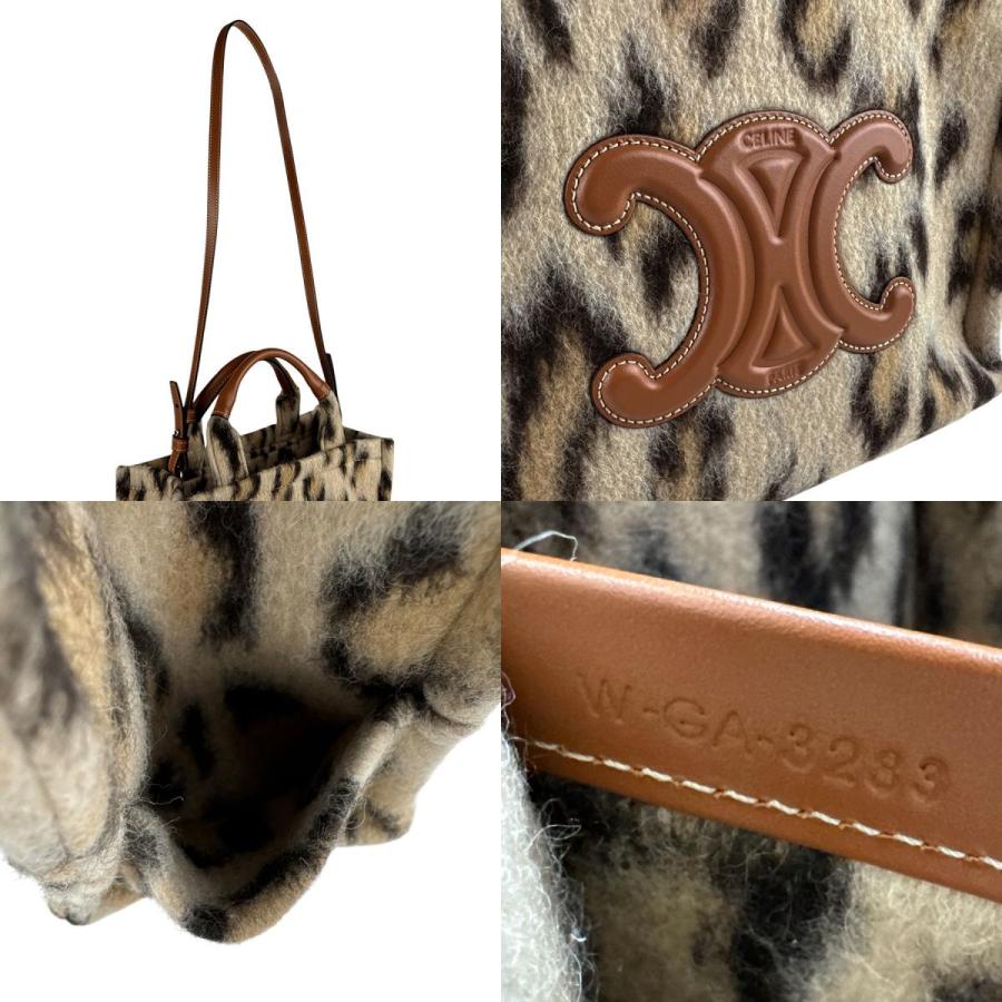 CELINE セリーヌレオパード柄 ハラコ レザー トートバッグ ハンドバッグ CELINE セリーヌレオパード柄 ハラコ レザー トートバッグ
