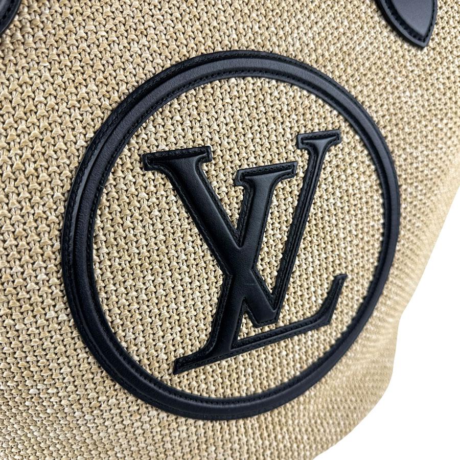 ルイ ヴィトン LOUIS VUITTON ショルダーバッグ トートバッグ サンジャック ラフィア/レザー ベージュ/ブラック_10