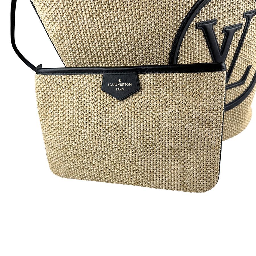 ルイ ヴィトン LOUIS VUITTON ショルダーバッグ トートバッグ サンジャック ラフィア/レザー ベージュ/ブラック_12