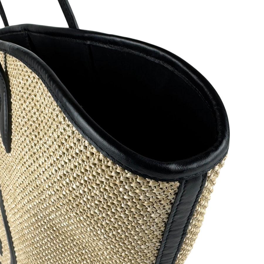 ルイ ヴィトン LOUIS VUITTON ショルダーバッグ トートバッグ サンジャック ラフィア/レザー ベージュ/ブラック_6