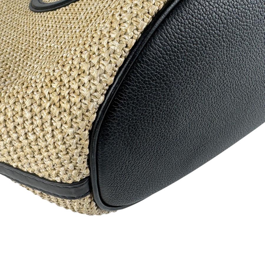 ルイ ヴィトン LOUIS VUITTON ショルダーバッグ トートバッグ サンジャック ラフィア/レザー ベージュ/ブラック_7