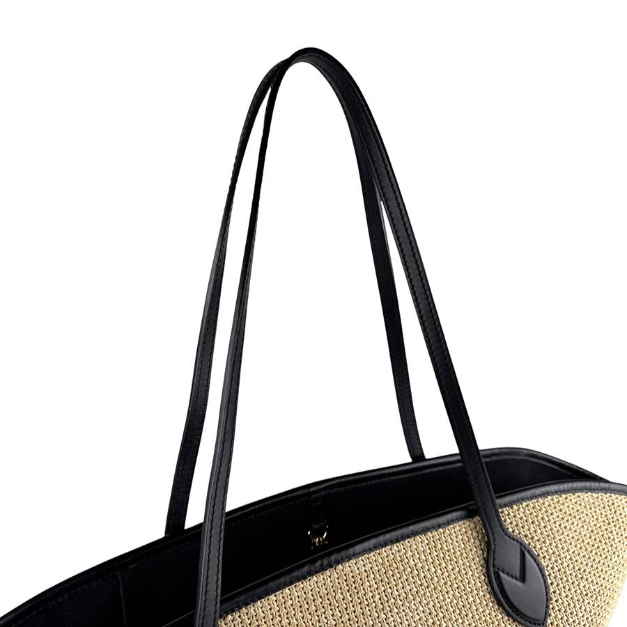 ルイ ヴィトン LOUIS VUITTON ショルダーバッグ トートバッグ サンジャック ラフィア/レザー ベージュ/ブラック_9