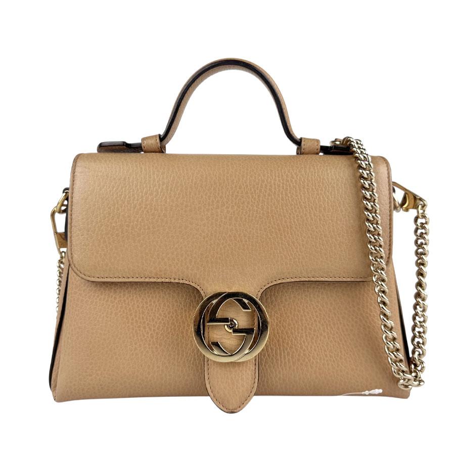GUCCI インターロッキングG ショルダーバッグ ベージュ GUCCI（グッチ） ハンドバッグ ショルダーバッグ インターロッキング G