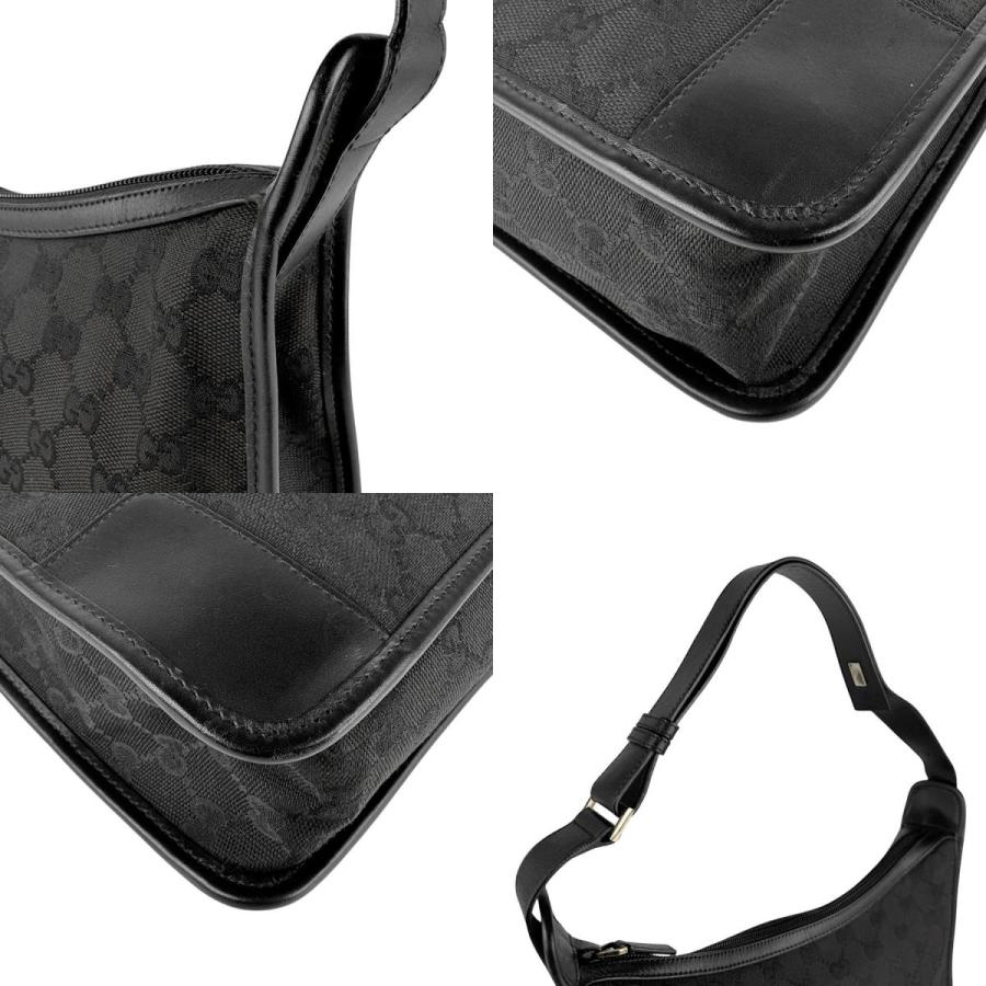GUCCI グッチ ショルダーバッグ GGキャンバス/レザー ブラック