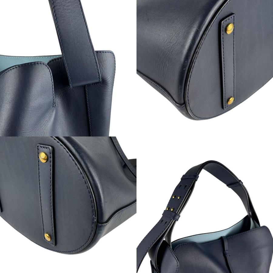 BURBERRY バーバリー ショルダーバッグ レザー ネイビー