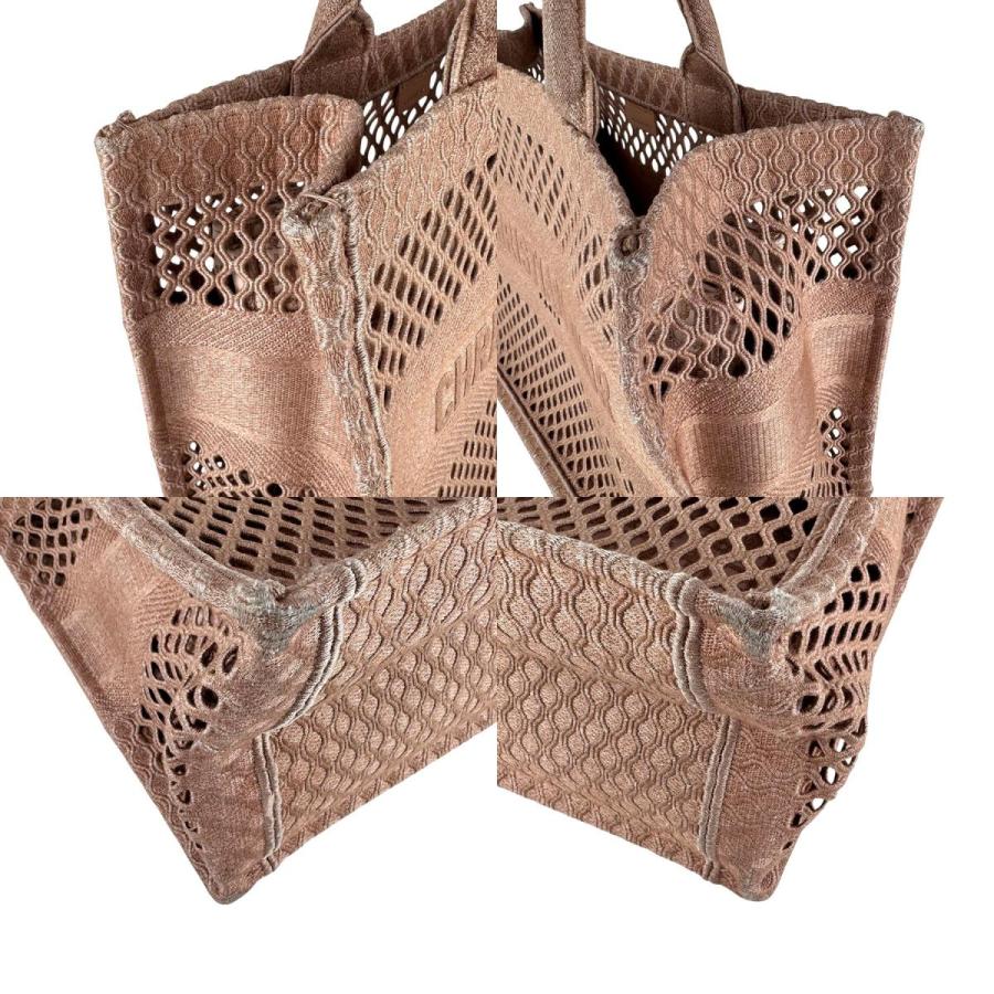 Dior ブラウンキャンバスハンドバッグ Christian Dior クリスチャン ディオール レディディオール カナージュ