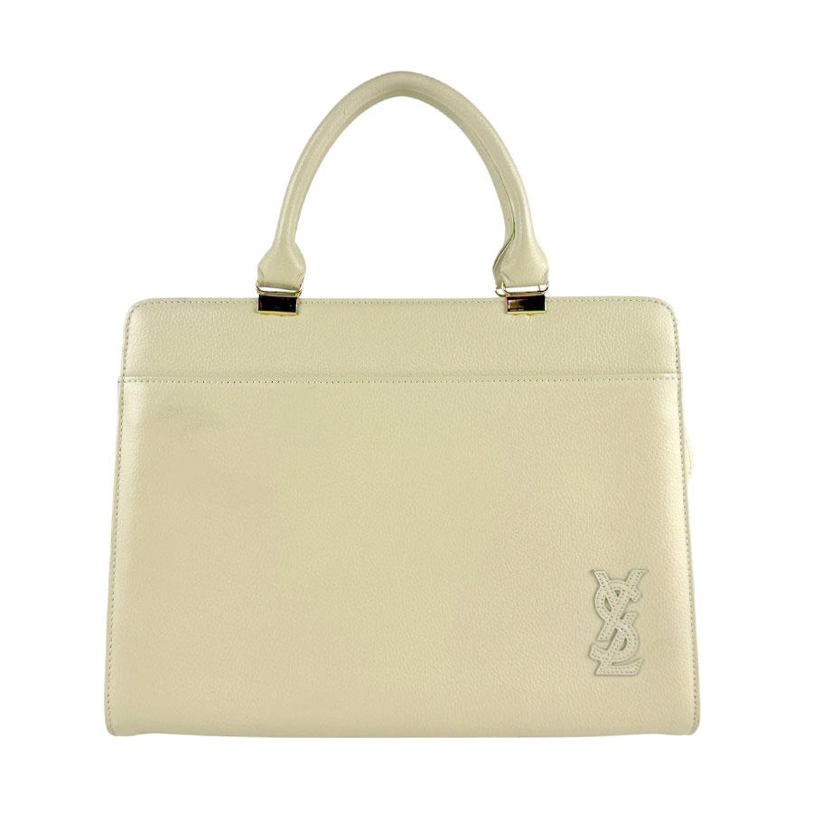 Yves Saint Laurent クリーム レザー ハンドバッグ Yves Saint Laurent（イヴ・サンローラン） イヴ サンローラン