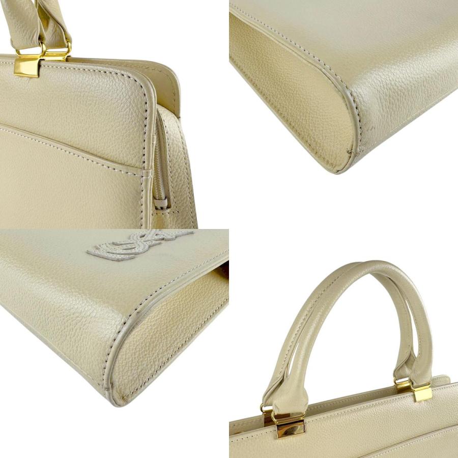 Yves Saint Laurent クリーム レザー ハンドバッグ Yves Saint Laurent（イヴ・サンローラン） イヴ サンローラン