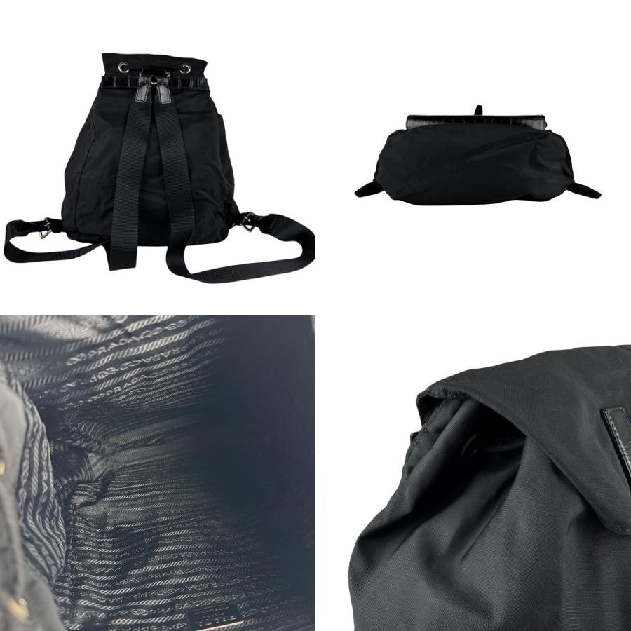 PRADA（プラダ） リュック ナイロン/型押しレザー ブラック : ブランド