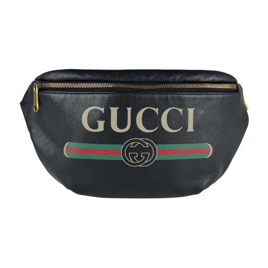 GUCCI（グッチ） ウエストバッグ ボディバッグ レザー ブラック