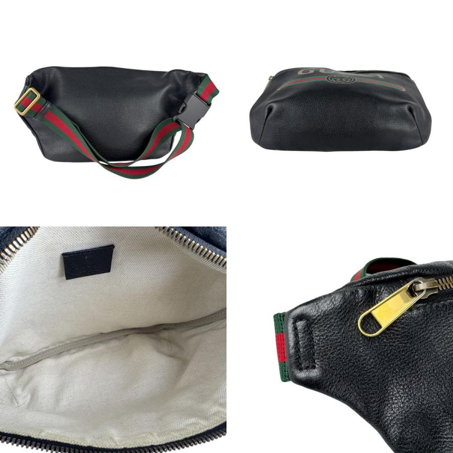 GUCCI ウエストバッグ GUCCI（グッチ） ウエストバッグ ボディバッグ レザー ブラック
