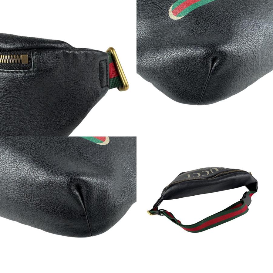 GUCCI（グッチ） ウエストバッグ ボディバッグ レザー ブラック