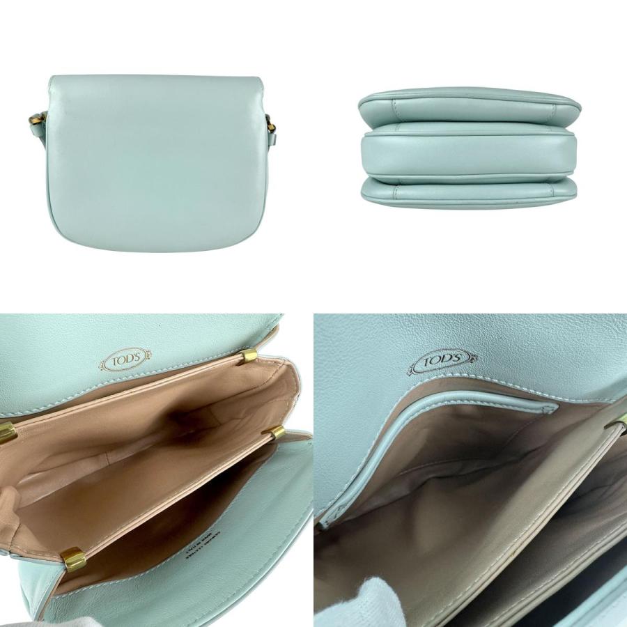 トッズ TOD'S ショルダーバッグ Tタイムレス レザー ライトブルー