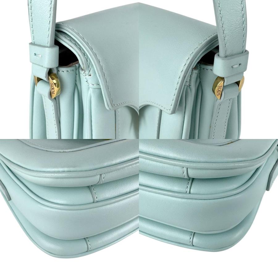 トッズ TOD'S ショルダーバッグ Tタイムレス レザー ライトブルー
