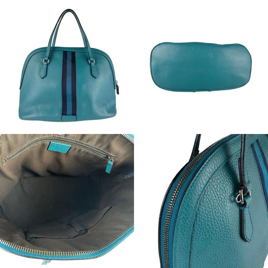 グッチ GUCCI ハンドバッグ レザー ブルーグリーン