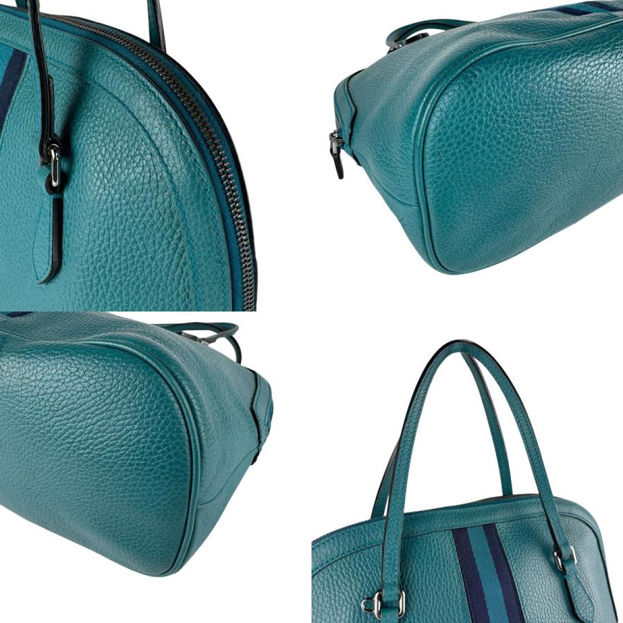 グッチ GUCCI ハンドバッグ レザー ブルーグリーン