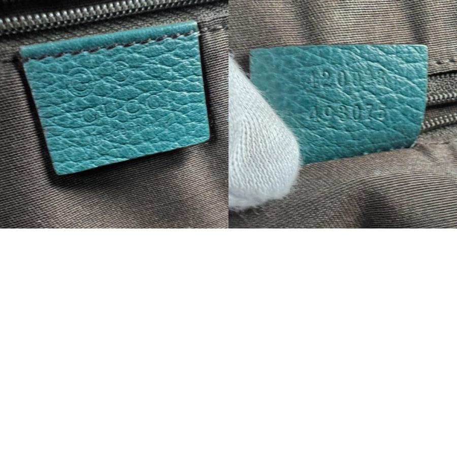 GUCCI グッチ 420023 ハンドバッグ ブルーグリーン 14065 レディース【中古】 z7155 GUCCI（グッチ） ハンドバッグ レザー ブルーグリーン : ブランド