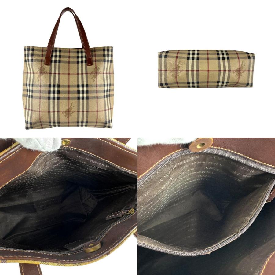 BURBERRY バーバリー ハンドバッグ トートバッグ ベージュ/マルチカラー/ブラウン 14059 レディース【中古】 z7165 BURBERRY（バーバリー） ハンドバッグ トートバッグ PVC/レザー