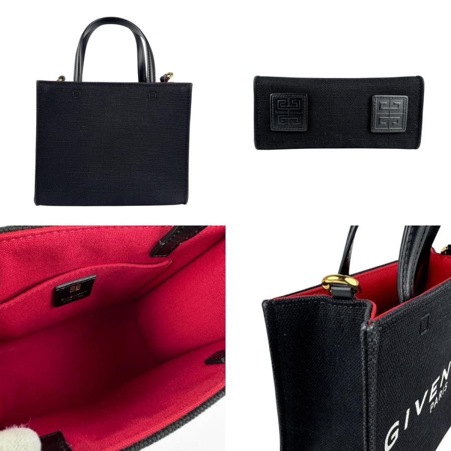 Givenchy ブラック ショルダーバッグ キャンバス/レザー 美品 匿名配送 ジバンシィ GIVENCHY ハンドバッグ ショルダーバッグ キャンバス