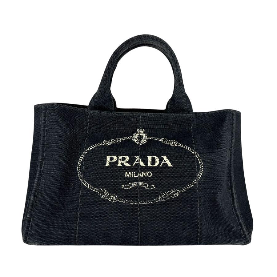 PRADA カナパ　ハンドバッグ PRADA プラダ ハンドバッグ カナパ キャンバス ブラック : ブランド
