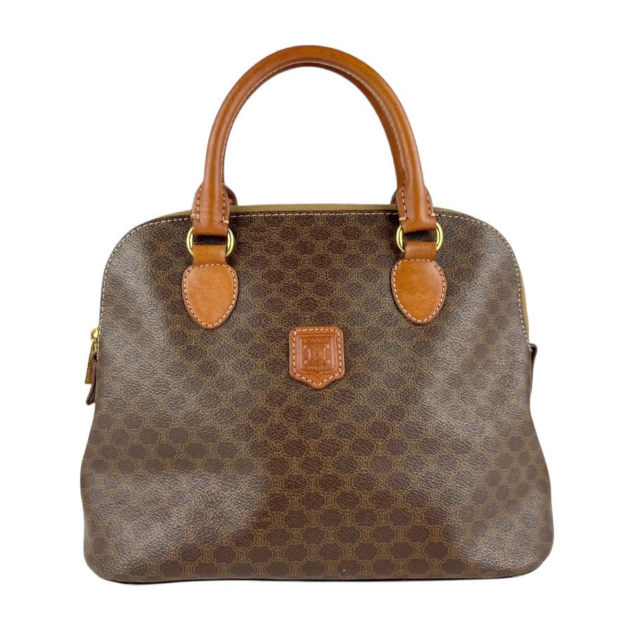 CELINE ハンドバッグ マカダム柄 PVC レザー キャンバス ブラウン CELINE（セリーヌ） ハンドバッグ ショルダーバッグ マカダム PVC