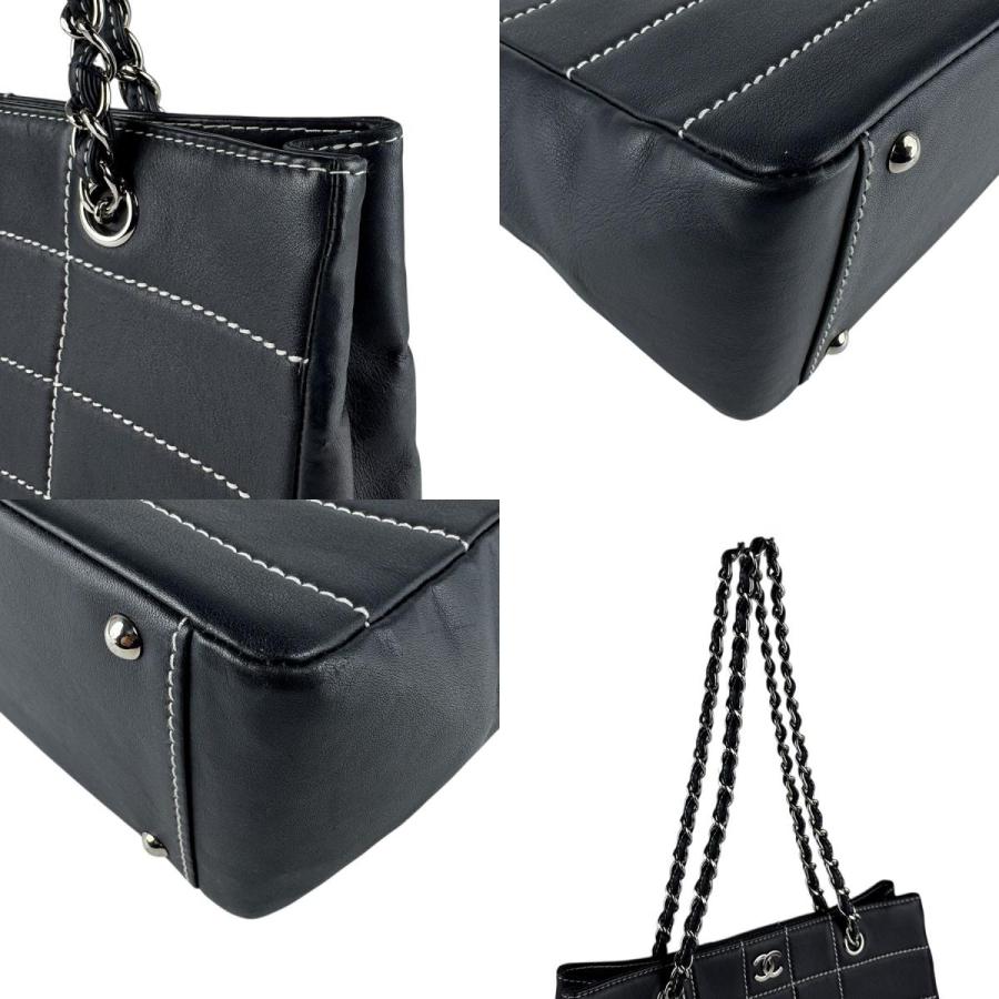 CHANEL シャネル ショルダーバッグ ダークネイビー 14066 レディース【中古】 z7325 CHANEL（シャネル） ショルダーバッグ レザー ダークネイビー