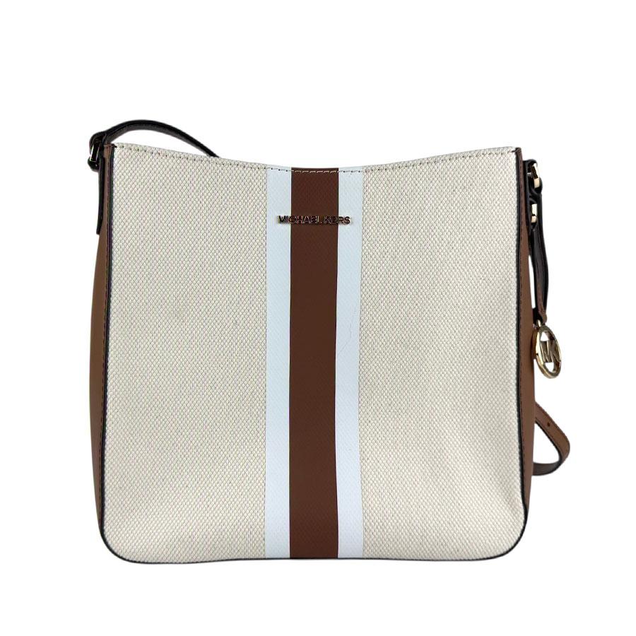 マイケルコース Michael Kors ショルダーバッグ キャンバス/レザー アイボリー×ブラウン レディース 送料無料【中古】 z7327 MICHAEL KORS（マイケルコース） ショルダーバッグ キャンバス/レザー