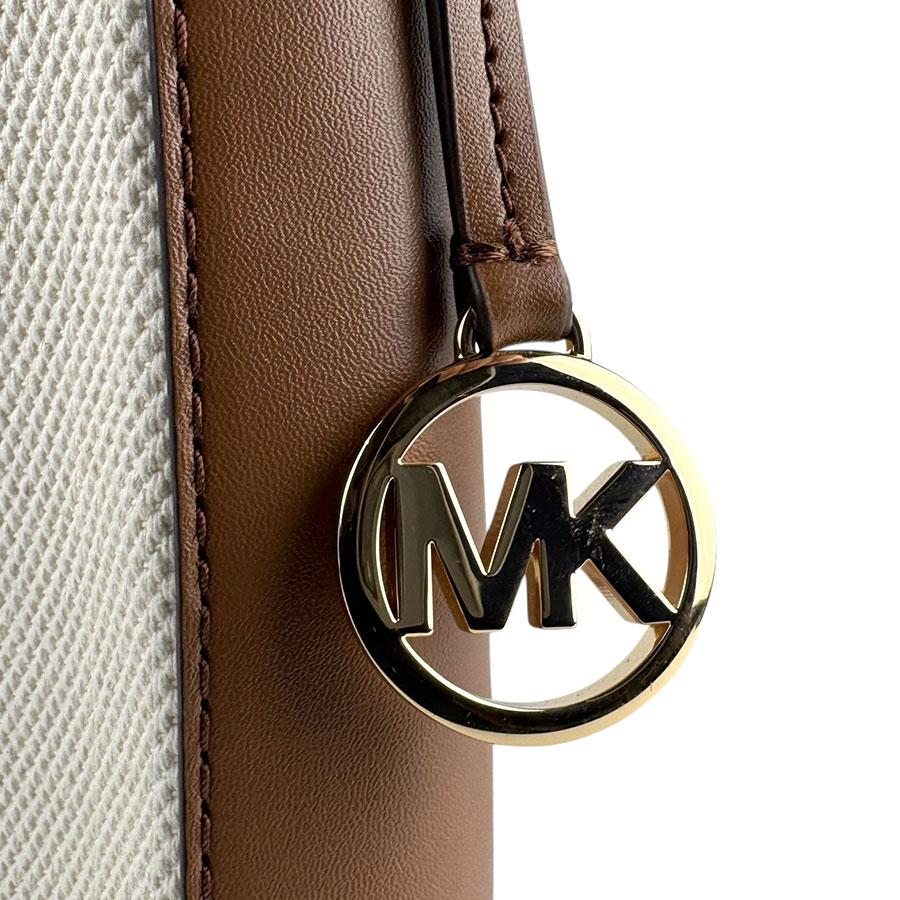 マイケルコース Michael Kors ショルダーバッグ キャンバス/レザー アイボリー×ブラウン レディース 送料無料【中古】 z7327 MICHAEL KORS - マイケルコース Michael Kors ショルダーバッグ