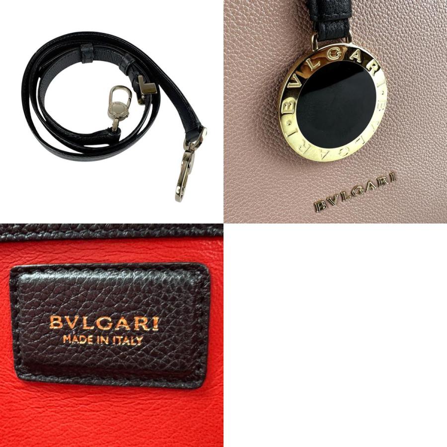 BVLGARI ブラック レザーハンドバッグ ブルガリ BVLGARI ブルガリ ブルガリ アルバ 2way ハンドバッグ 斜