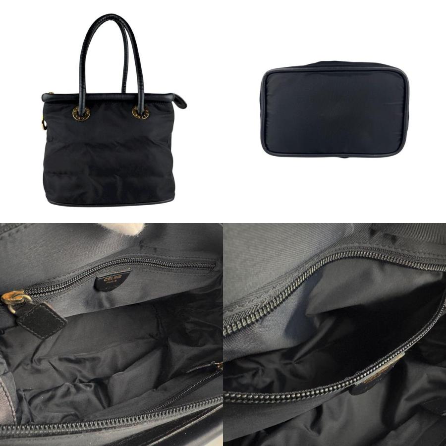 CELINE（セリーヌ） ハンドバッグ ナイロン/レザー ブラック