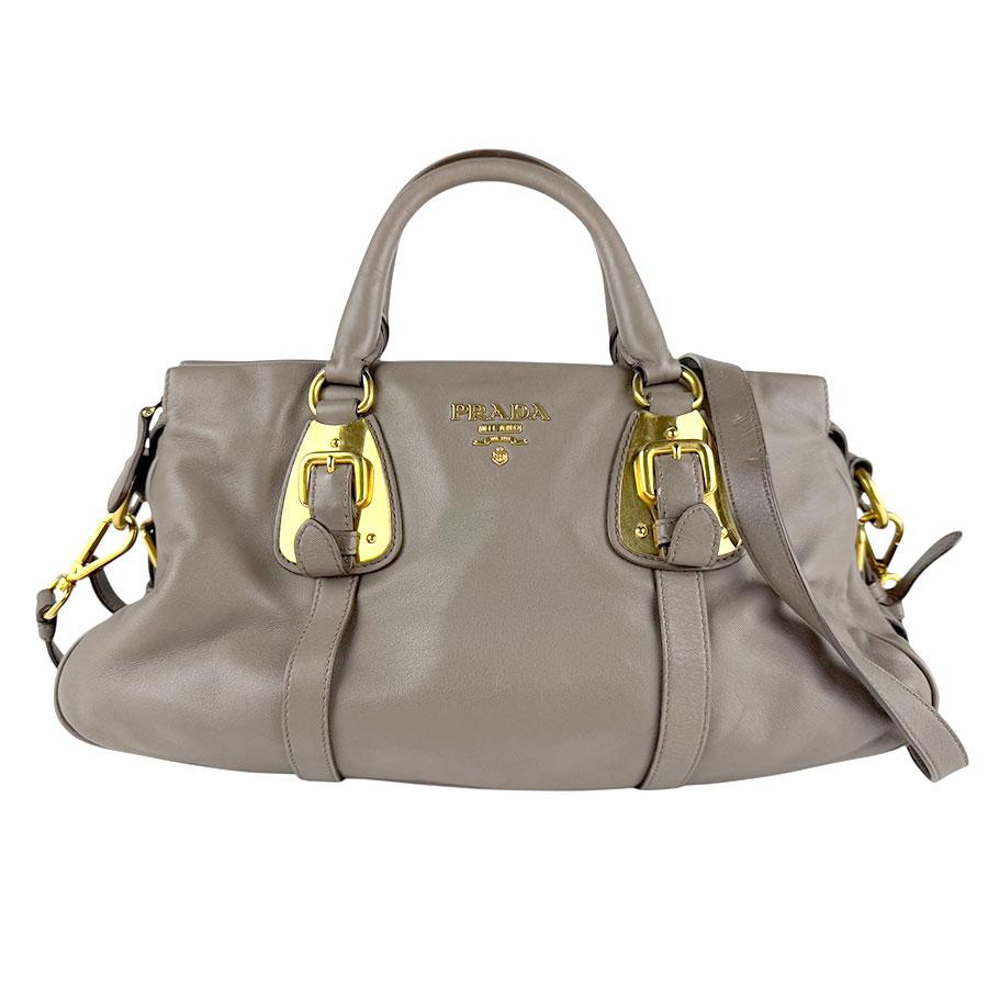 ハンドバッグ　PRADA レザーバッグ　グレー PRADA（プラダ） ハンドバッグ ショルダーバッグ レザー グレー