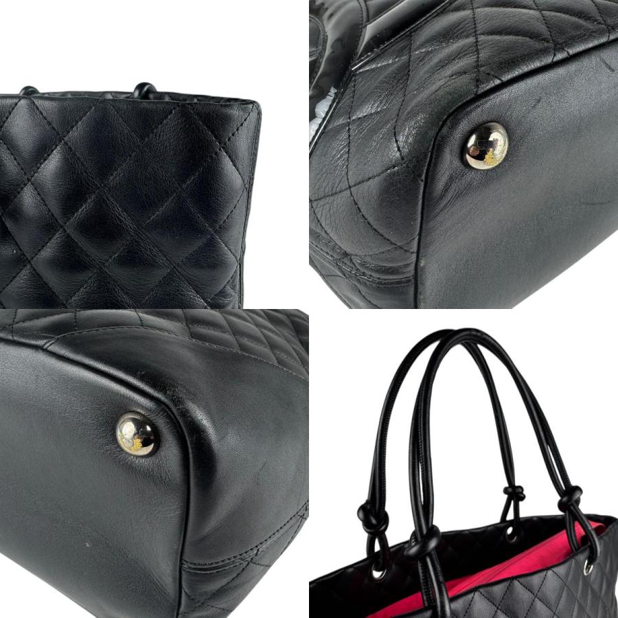 Chanel ブラック パテントレザー ポニーヘア CCロゴ KG28488 Chanel ブラック パテントレザー ポニーヘア CCロゴ KG28488
