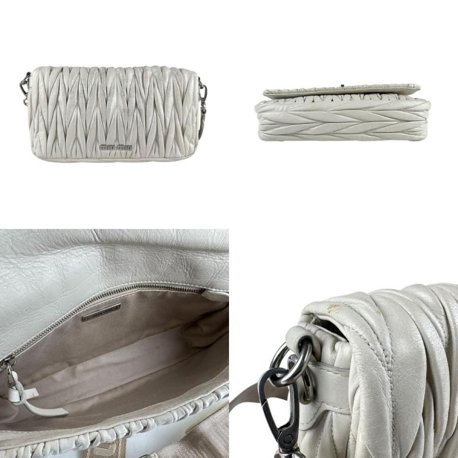 MIUMIU ミュウミュウ マテラッセ ショルダーバッグ アイボリー 14056 レディース【中古】 z7909 miu miu（ミュウミュウ） ショルダーバッグ マテラッセ レザー