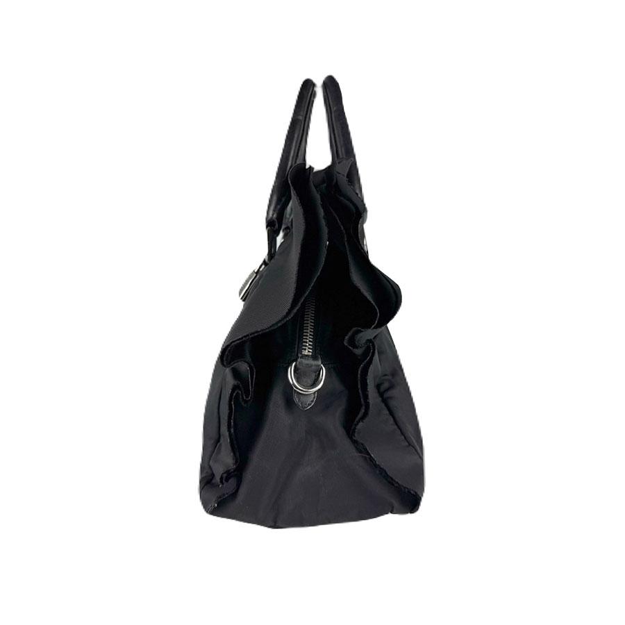 正規品 4548 PRADA プラダ ハンドバッグ ナイロン ブラック PRADA（プラダ） ハンドバッグ ナイロン/レザー ブラック : ブランド