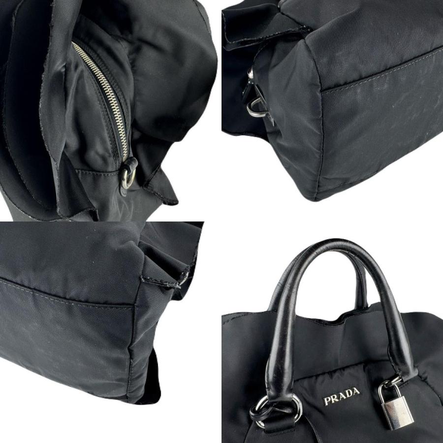 PRADA（プラダ） ハンドバッグ ナイロン/レザー ブラック : ブランド