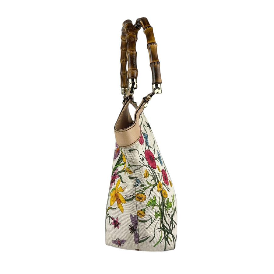 GUCCI（グッチ） ハンドバッグ フローラ バンブー キャンバス マルチ