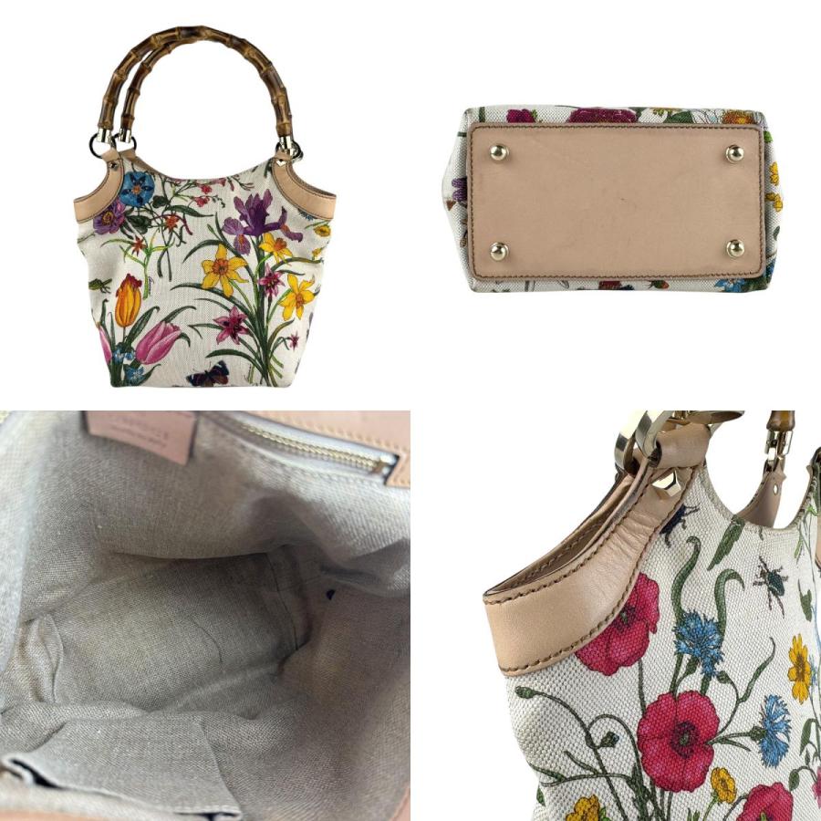 GUCCI（グッチ） ハンドバッグ フローラ バンブー キャンバス マルチ