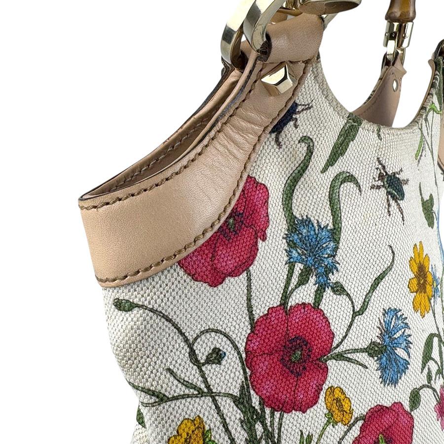 GUCCI（グッチ） ハンドバッグ フローラ バンブー キャンバス マルチ