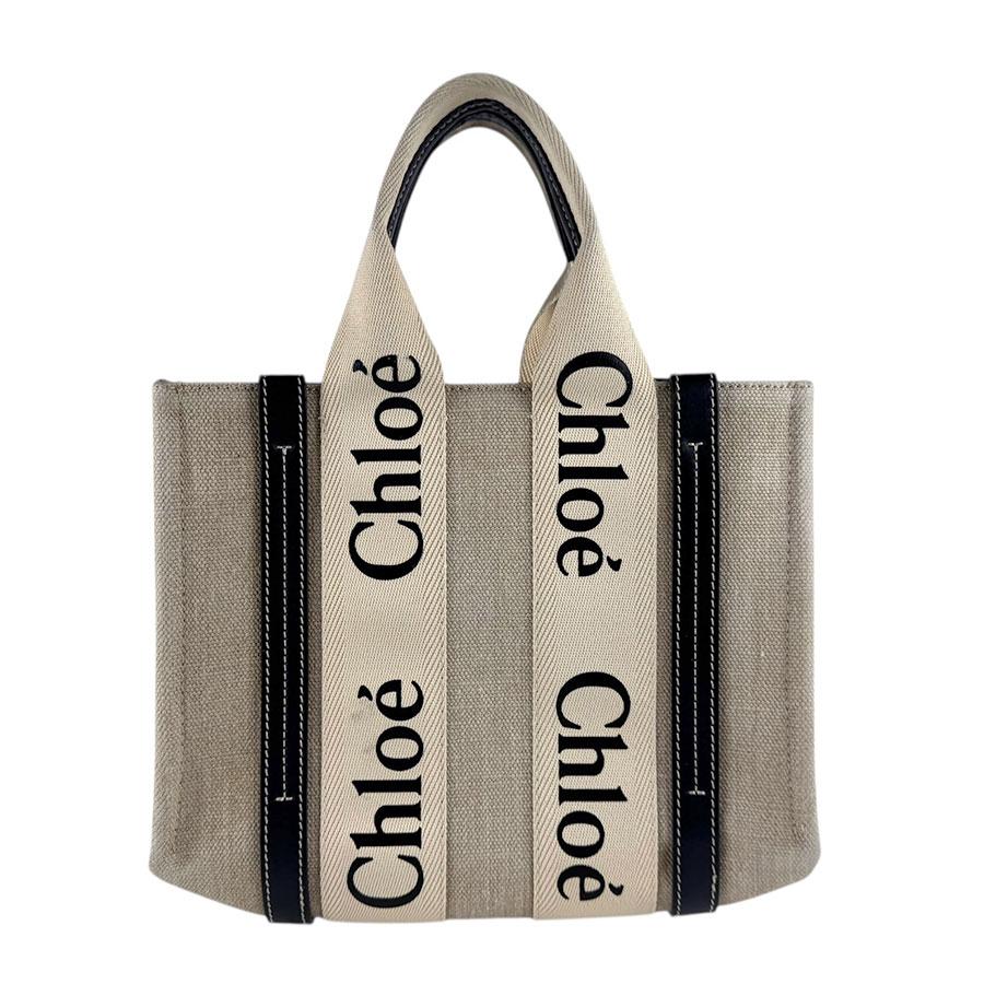 Chloe（クロエ） ハンドバッグ Woody スモール キャンバス/レザー