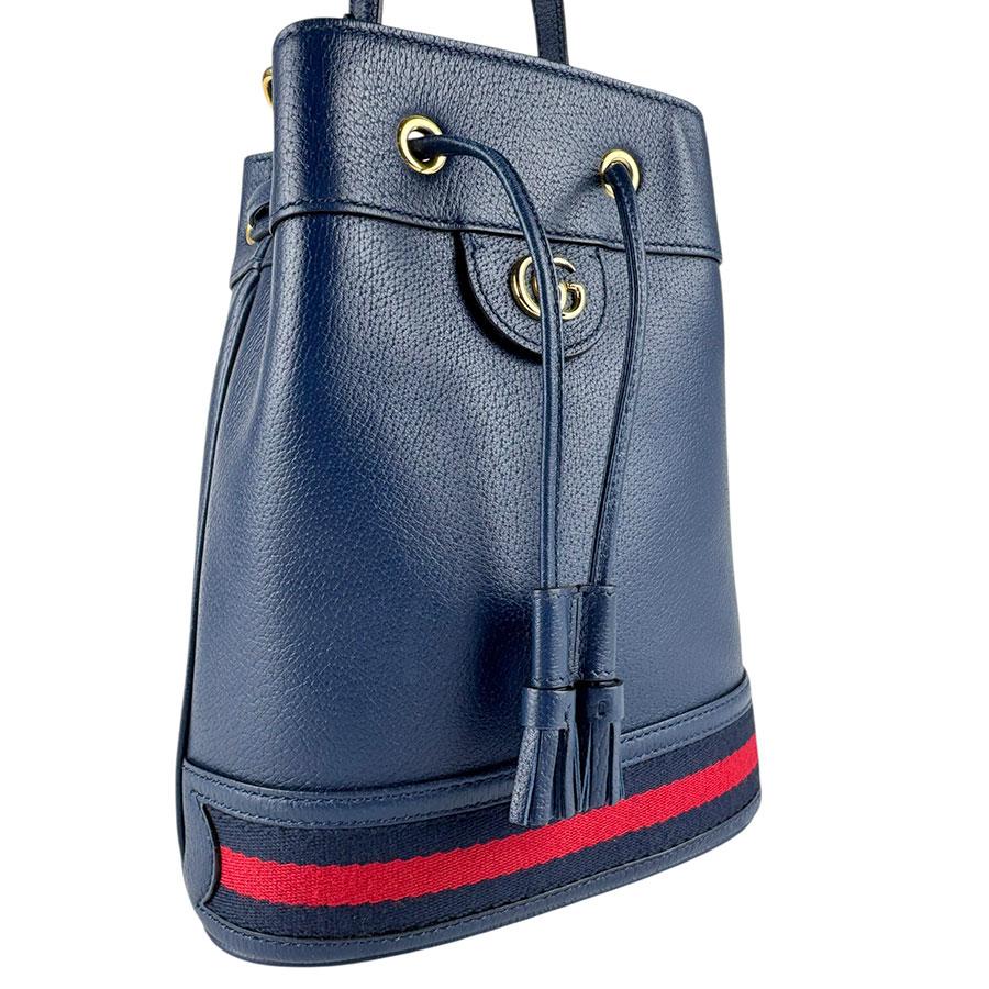 グッチ GUCCI ハンドバッグ ショルダーバッグ オフィディア レザー ネイビー/レッド_9