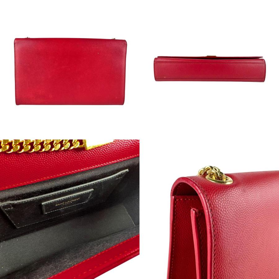 サンローラン SAINT LAURENT ショルダーバッグ レザー/メタル レッド