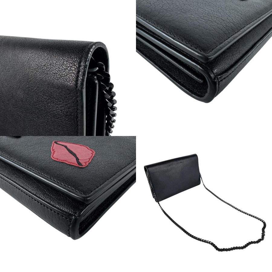 サンローラン SAINT LAURENT チェーンウォレット レザー ブラック