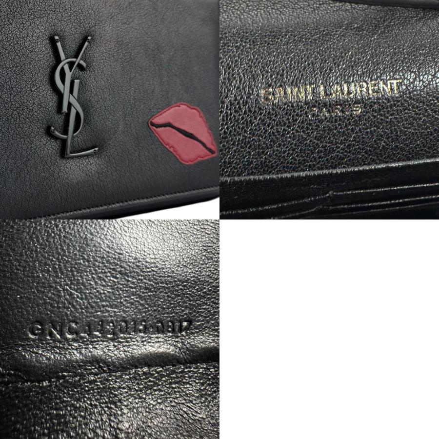 サンローラン SAINT LAURENT チェーンウォレット レザー ブラック