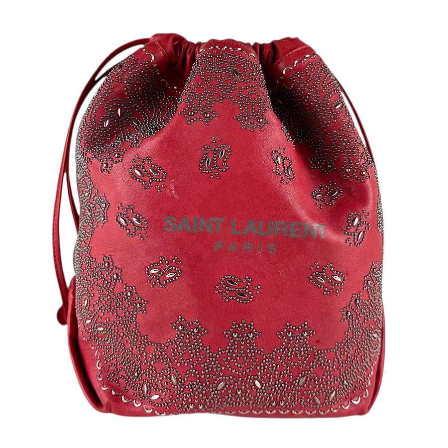 サンローラン SAINT LAURENT ショルダーバッグ レザー/メタル レッド