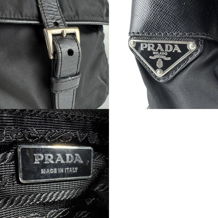 PRADA（プラダ） ショルダーバッグ ナイロン/レザー ブラック×ブラウン