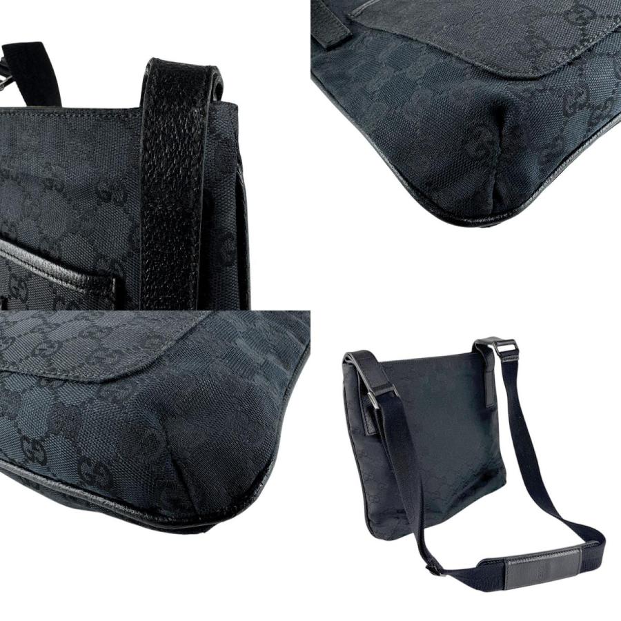 GUCCI（グッチ） ショルダーバッグ GGキャンバス ブラック : ブランド