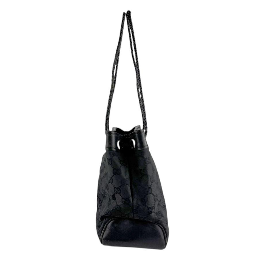 【GUCCI】極美品 グッチ GGキャンバス レザー ブラック ショルダーバッグ GUCCI（グッチ） ショルダーバッグ GGキャンバス/レザー ブラック